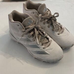 Adidas Kids Silver/White Sneaker Cleats